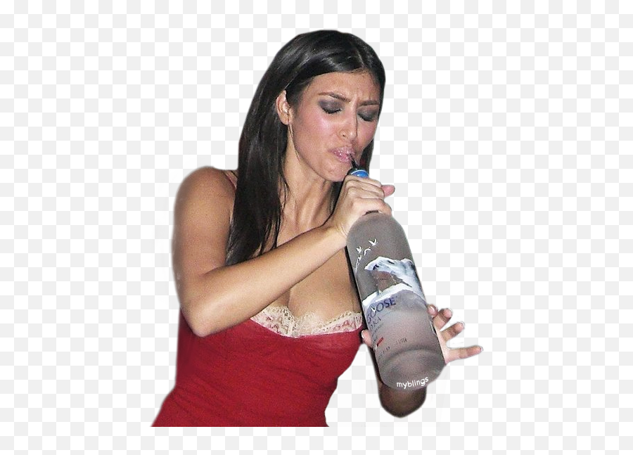 Download Hd Kim Kardashian Drunk - Kim Kardashian Drinking Vodka Png,Kim Kardashian Png