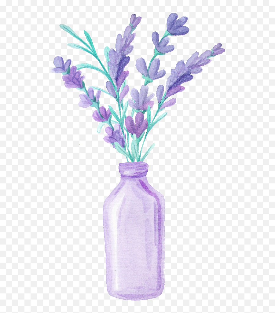 Flowers In Vase Png - Ftestickers Watercolor Flowers Watercolor Lavender In A Pot,Vase Png