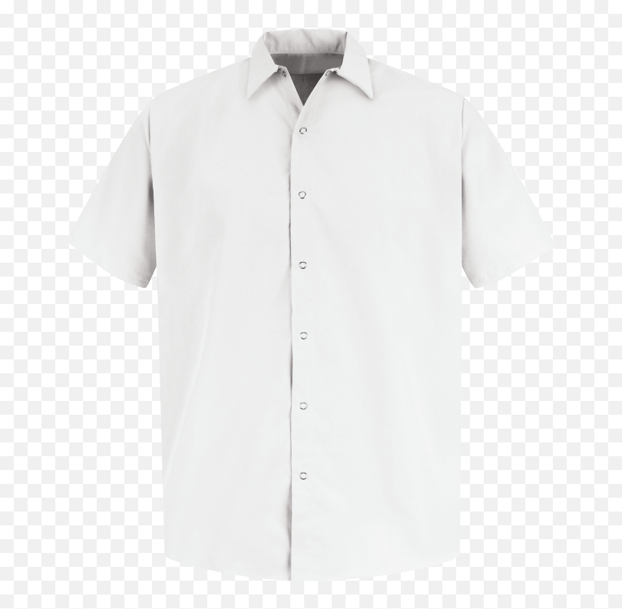 Menu0027s Short Sleeve Specialized Pocketless Polyester Work Shirt - Short Sleeve Polyester Shirt Png,Shirt Button Png