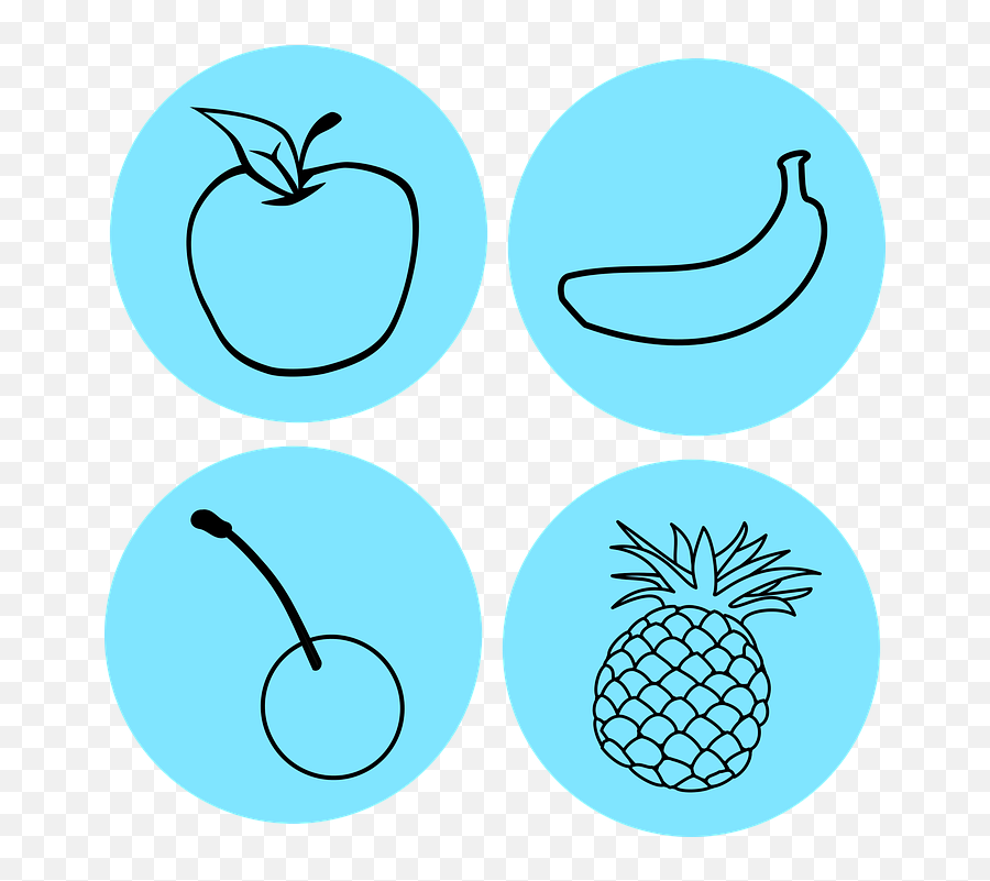 Fruits Food Icon - Free Vector Graphic On Pixabay Pineapple Clipart Black And White Transparent Background Png,Free Food Icon