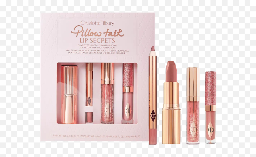 Sephora Holiday 2021 Best Beauty Gift Sets With Omg Values - Charlotte Tilbury Pillow Talk Lip Secrets Set Png,Huda Icon Liquid Matte