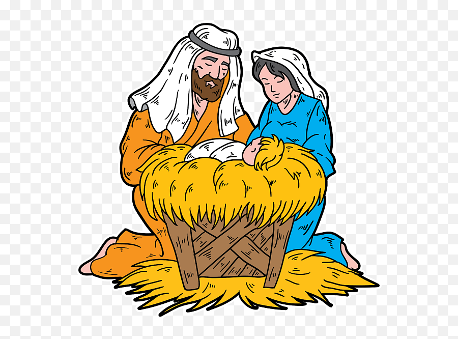 Christmas Xmas Jesus Mary Joseph Christ Holiday Gift T - Shirt Sharing Png,Mary And Joseph Icon