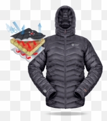 Accelerant Jacket - Blackened Pearl UltraLightweight Hooded png