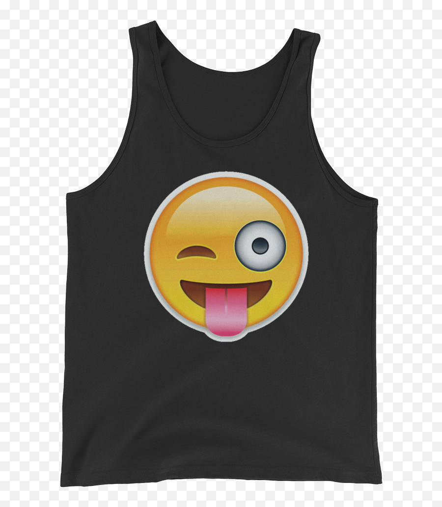 Download Menu0027s Emoji Tank Top - Stuck Out Tongue Winking Eye Active Tank Png,Cool Emoji Transparent
