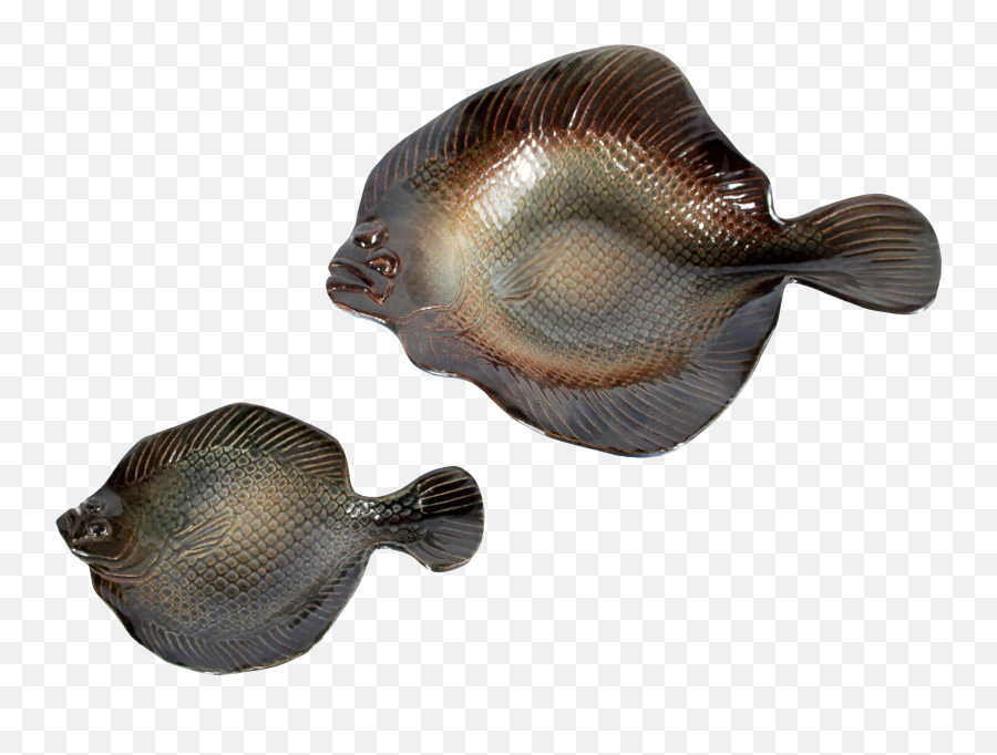 Pottery Flounder Bowls By Rosalie And Tom Nadeau - A Pair Pomacentridae Png,Flounder Png