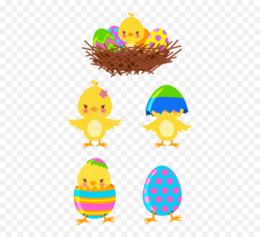Free Png Download Easter Chicks Set Images Background - Clip Art Easter Chicks,Easter Background Png
