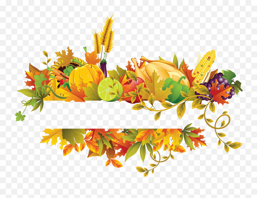 Thanksgiving Clip Art - Fall Flowers Fruit Border Png Border Design Fruit Png,Fall Background Png