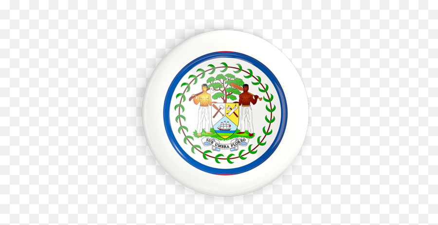 White Framed Round Button - Flag Belize Png,Sub Button Png
