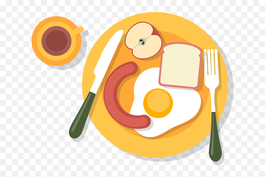 Download Brunch Vector Flat Food - Breakfast Icon Vector Png Flat Transparent Background Food Icon Png,Breakfast Png
