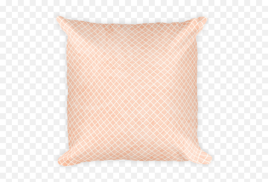 Square Pillow Peach And Blue Collection White Pink - Cushion Png,Checkered Pattern Png