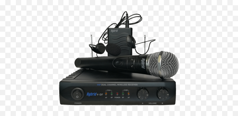 Hybrid V - Df Dual Handheld Headset Vhf Wireless Microphone System Portable Png,Radio Mic Png