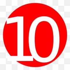 Red Roundedwith Number 10 Svg Vector - Dot Png,Number 10 Png