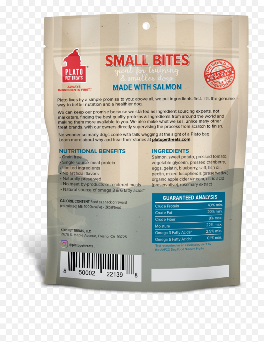 Plato Small Bites Grain Free Salmon 25oz - Dog Png,Plato Png