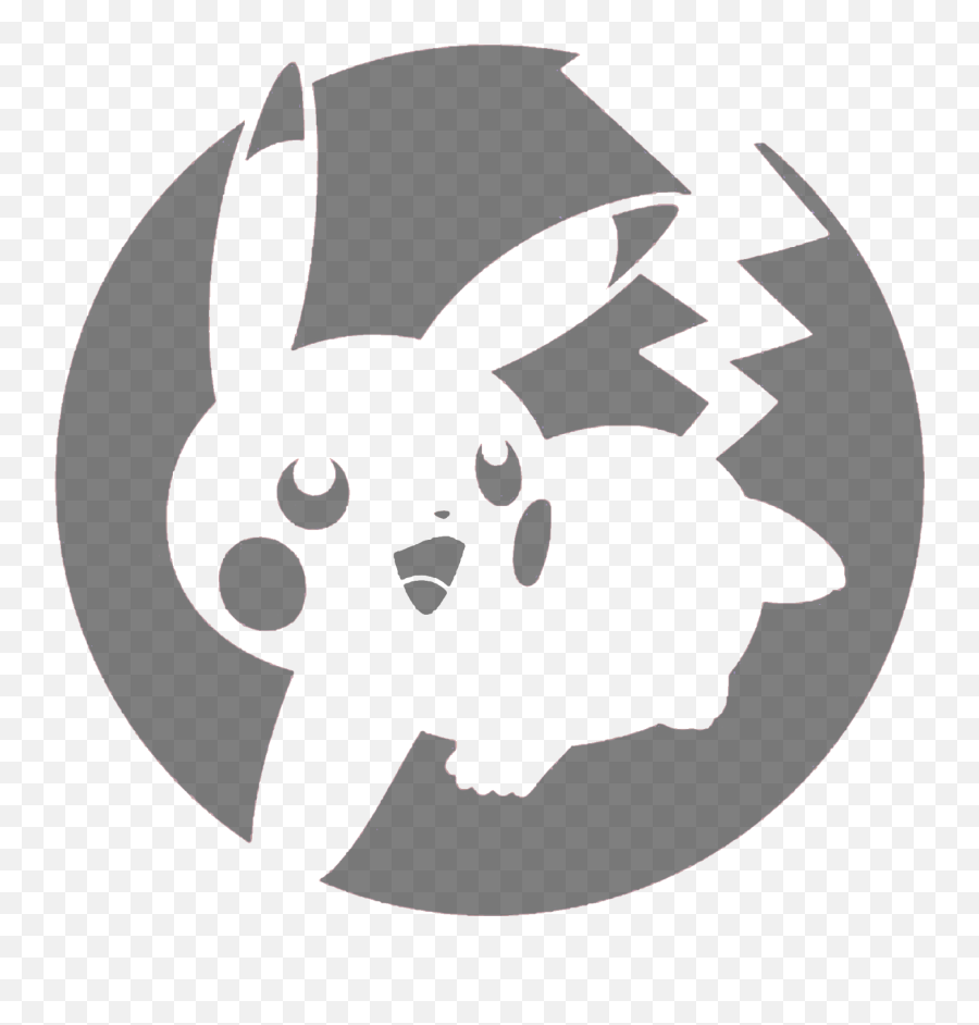 Pokemon Clipart Grey - Pikachu Pumpkin Carving Templates Png,Pokemon Logo Black And White