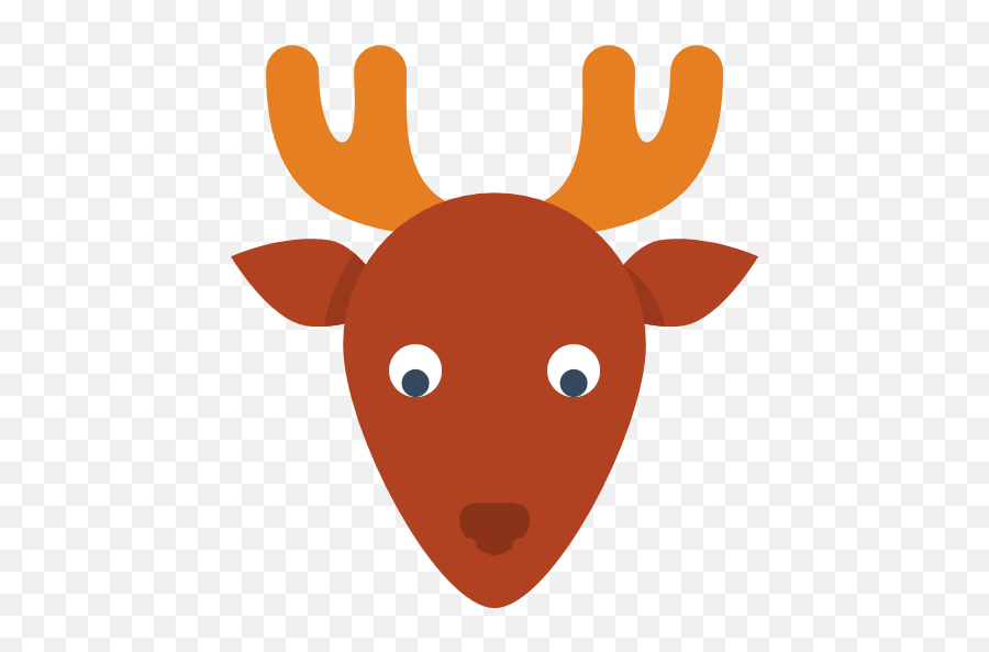 Deer Icon - Christmas Flat Color Icons Deer Simple Clipart Png,Cattle Icon