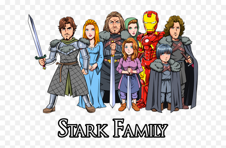 Eddard Catelyn Robb Sansa Arya - Tony Stark With Family Png,Robb Stark Icon