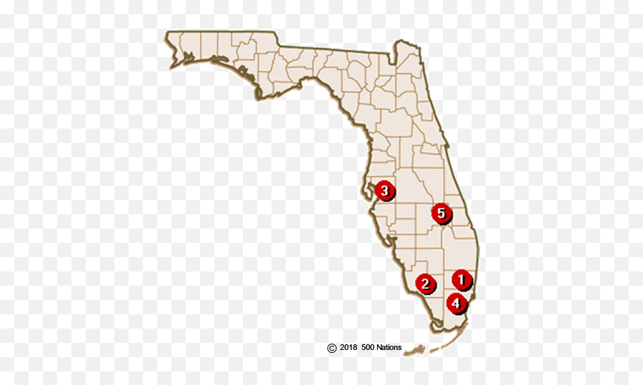 Florida Casinos - Casinos In Florida Map Png,Florida Map Png