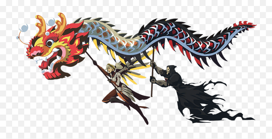 Dragon Dance Chinese Art Video Game - Overwatch Lunar New Year Spray Png,Overwatch Valkyrie Icon