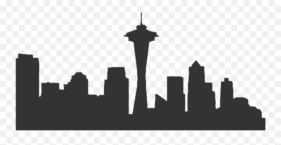 City Skyline Silhouette Clip Art - Seattle Outline Full Seattle Skyline Silhouette Png,City Outline Png