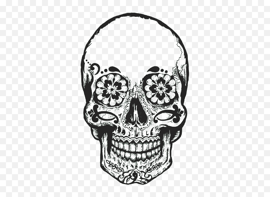 Drawing It Sugar Skull Transparent - Tattoo With No Background Png,Skull Drawing Png