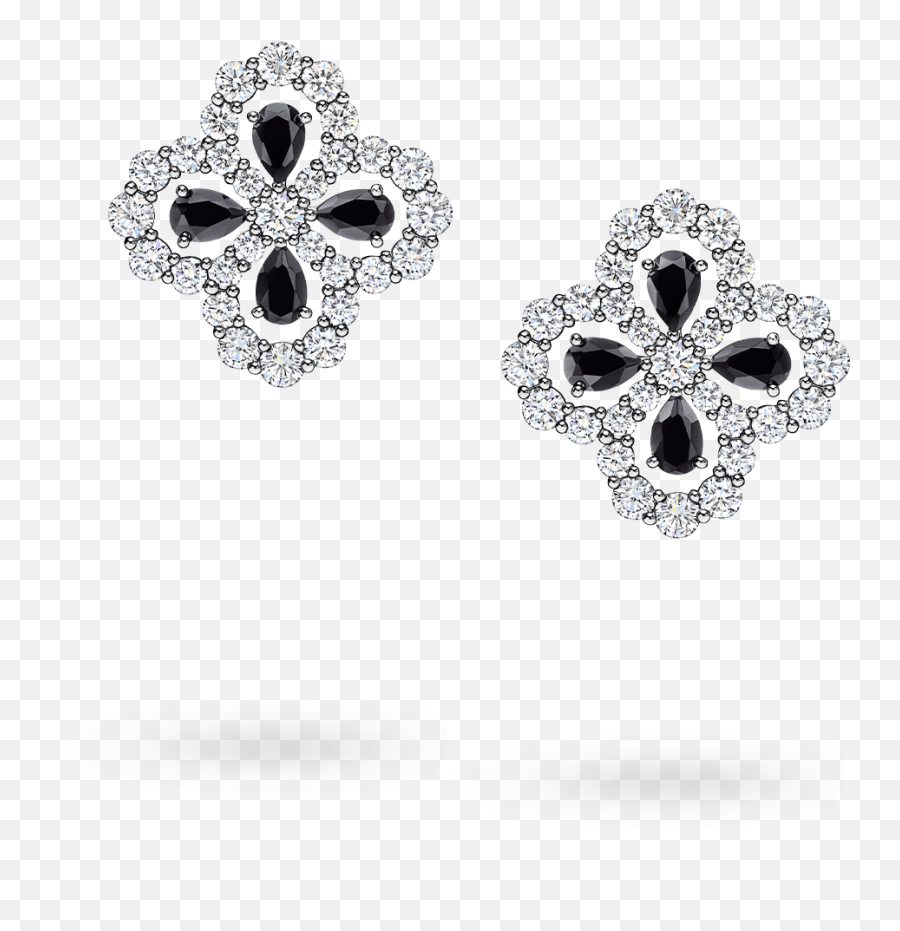 Diamond Loop Full Motif Black Spinel And Earrings Png Icon