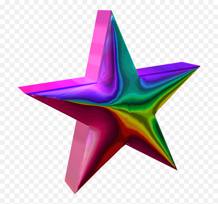 3d Rainbow Star 12 - 3d Star Logo Png,3d Star Png