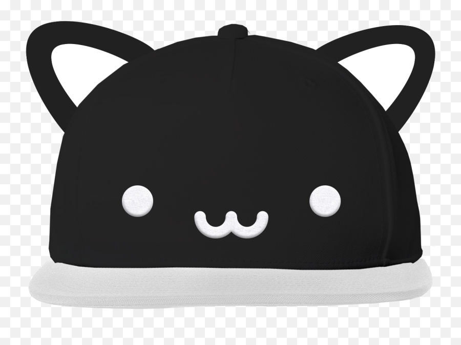 Kawaii Cat Flat Brim Cap With Ears - Hello Kitty Black Cat Png,Ear Png