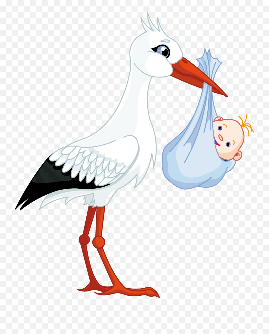 Stork Baby Png - Stork Carrying Baby Boy,Cartoon Baby Png