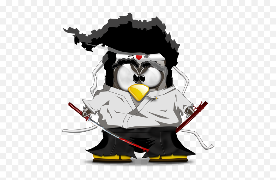 Download Tux Counter - Strike Samurai Source Afro Penguin Hq Tux Samurai Png,Afro Png