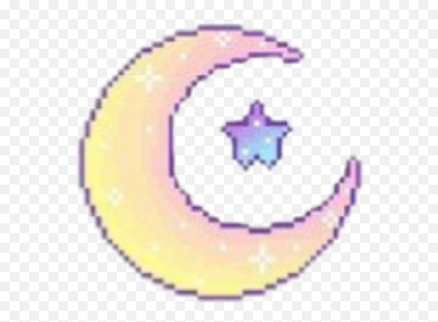Pixel Moon Png - Moon Yellow Shine Star Purple Blue Transparent Pixel Moon Png,Pixel Star Png