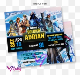 Fortnite Invitation Season 7 With Free Thank You Card - Flyer Png,Battle Bus Png