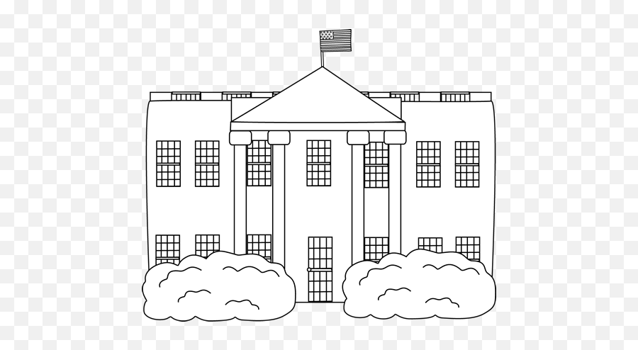 Download Cute President Cliparts - White House Clipart Black White House Clip Art Black And White Png,White House Transparent Background