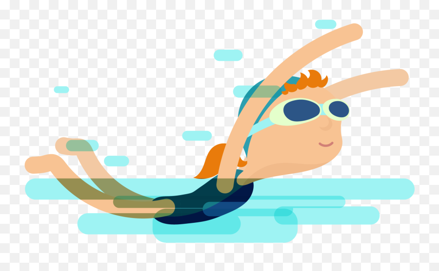 Swimmer Silhouette Png - Cartoon Swimming Clipart Png,Swimming Clipart Png