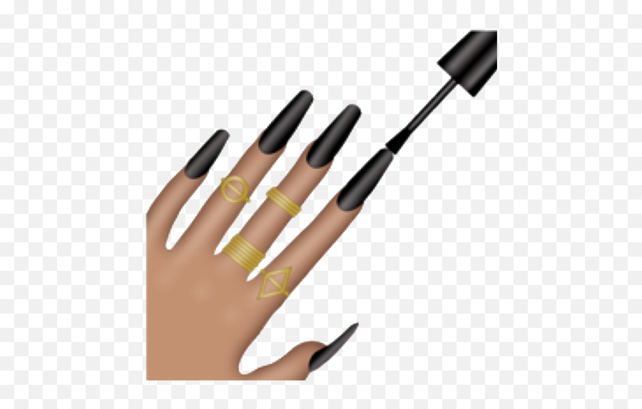Tumblr Whatsapp Emoji Sticker - Paint My Nails Black Png,Nails Emoji Png -  free transparent png images 