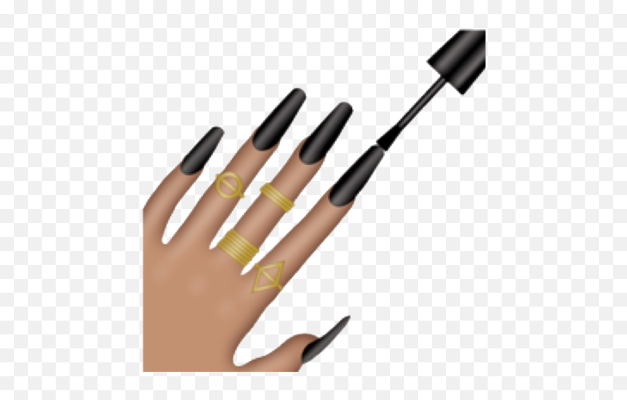 Tumblr Whatsapp Emoji Sticker - Paint My Nails Black Png,Nails Emoji Png