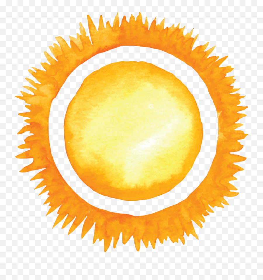 Summer Watercolor Sun Clipart - Free Watercolor Sun Background Png,Summer Sun Png