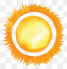 Summer Watercolor Sun Clipart - Free Watercolor Sun Background Png,Summer Sun Png