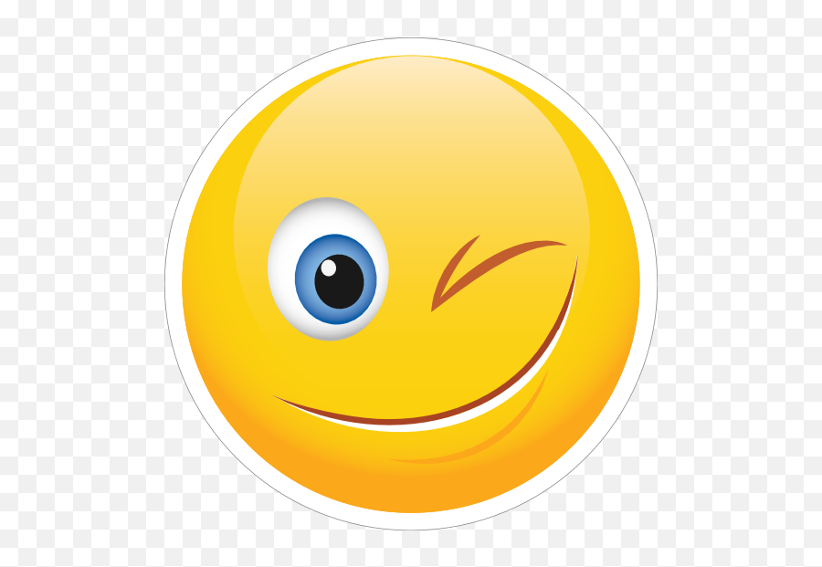 Cute Wink Emoji Sticker - Happy Png,Wink Emoji Png