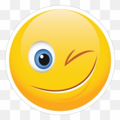 Cute Wink Emoji Sticker - Happy png