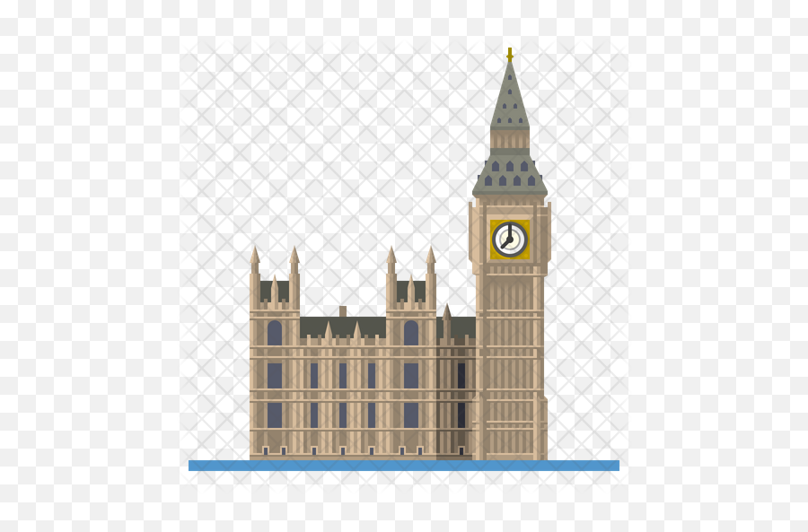 Big Ben And Houses Of Parliament Icon - Big Ben Flat Design Png,Big Ben Transparent