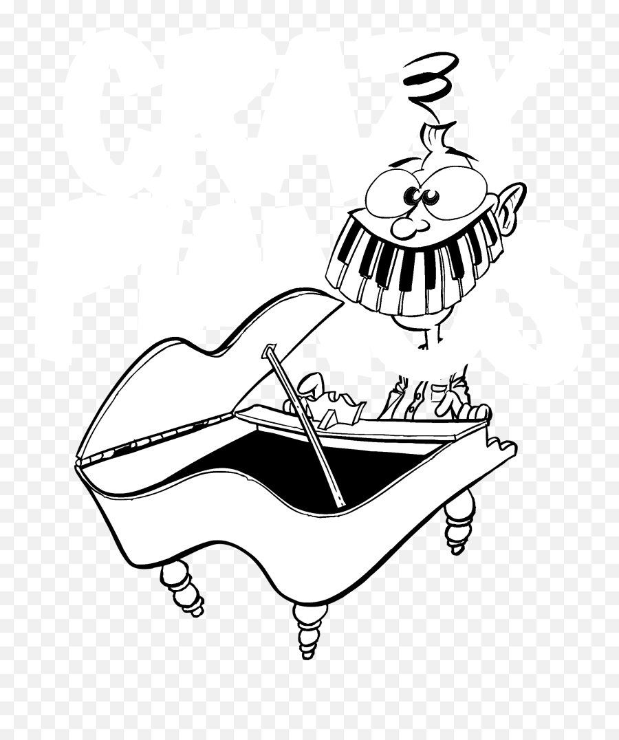 Crazy Pianos Logo Black And White - Crazy Pianos Fictional Character Png,Piano Logo
