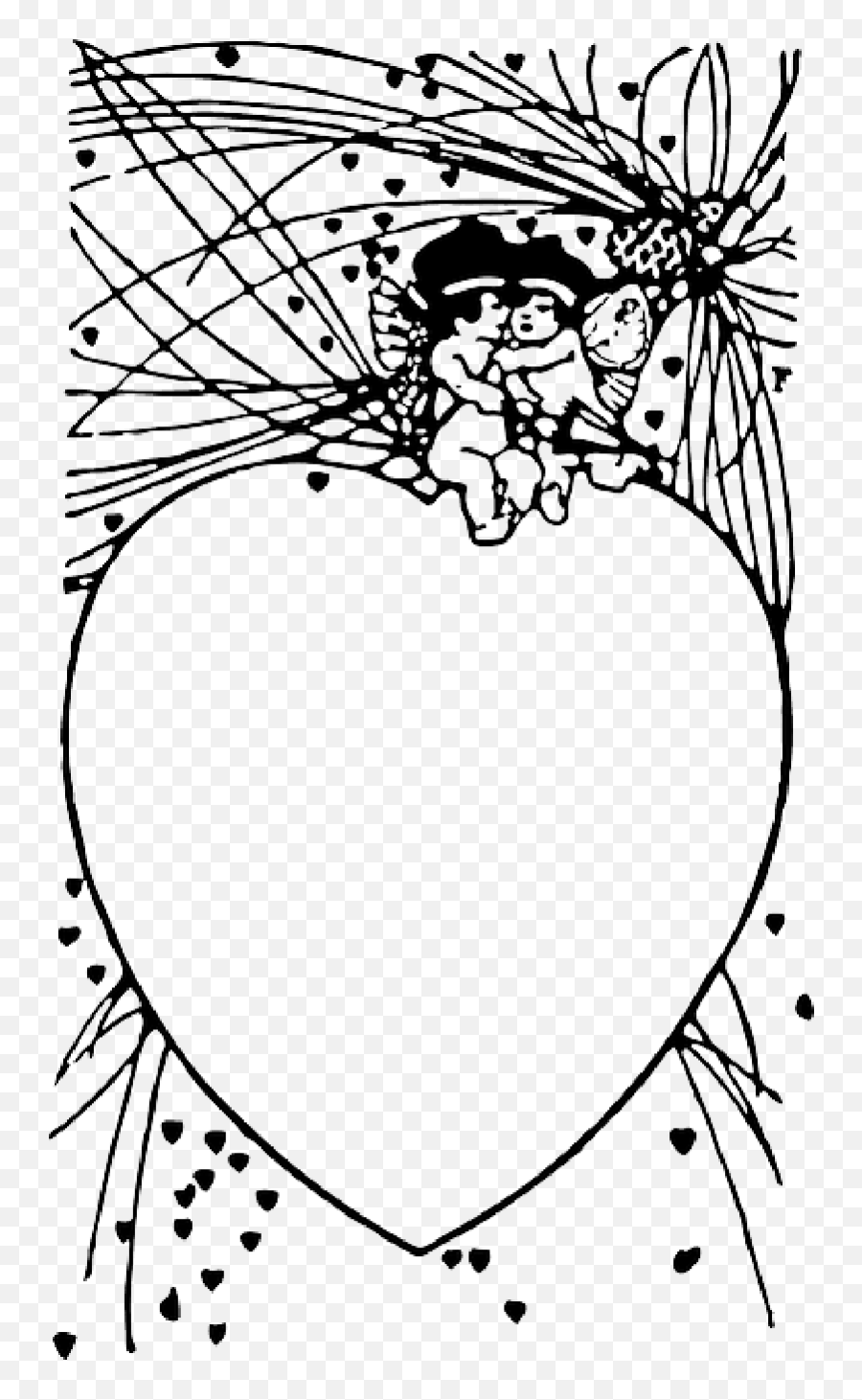 Outline Frame Cartoon Heart Free Babies Cupid - Public Cupid Frame Clipart Png,Cupid Png