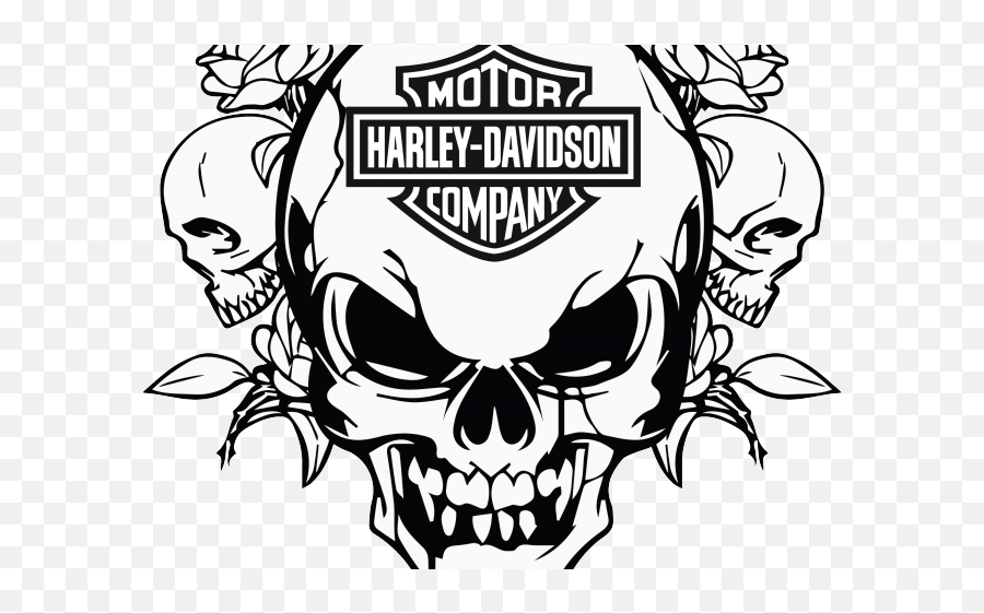 Harley Davidson Clipart Stencil - Skull Vector Png Free Harley Davidson Svg Free,Harley Davidson Logo Vector