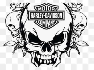 Harley Davidson Clipart Stencil - Skull Vector Png Free Svg
