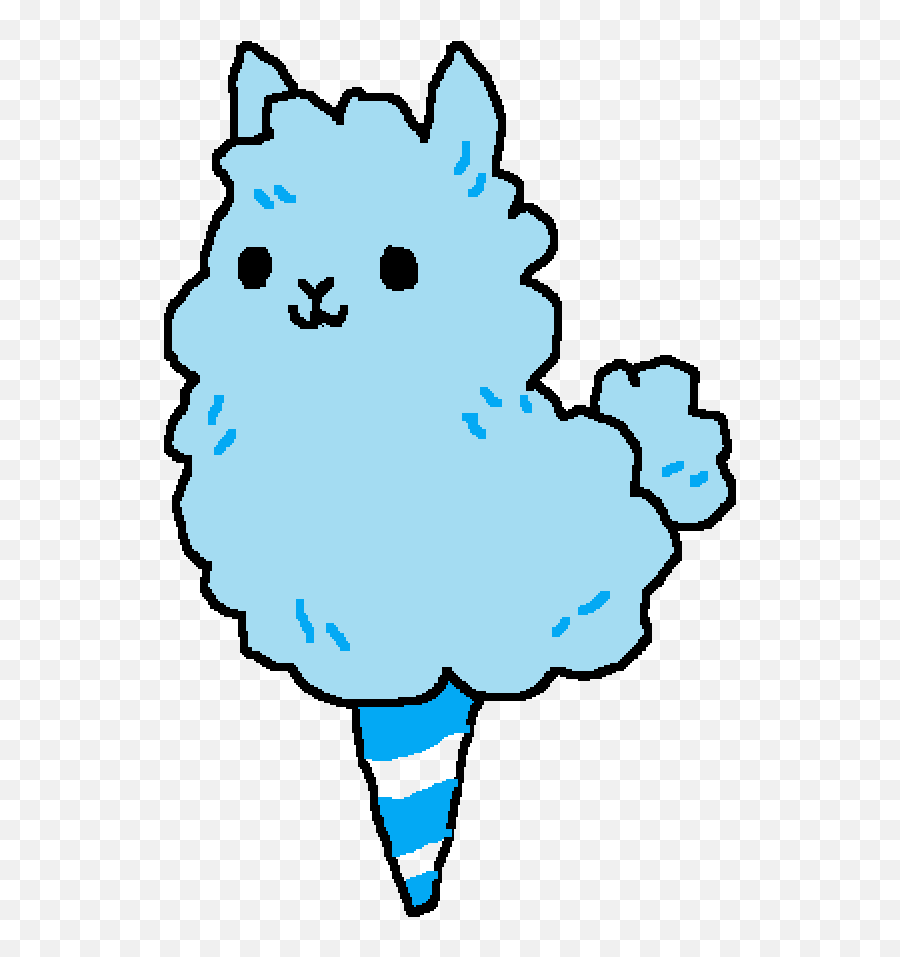Cotton Candy Llama Blue Version - Blue Cotton Candy Llama Png,Cotton Candy Transparent