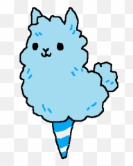 Cotton Candy Llama Blue Version - png