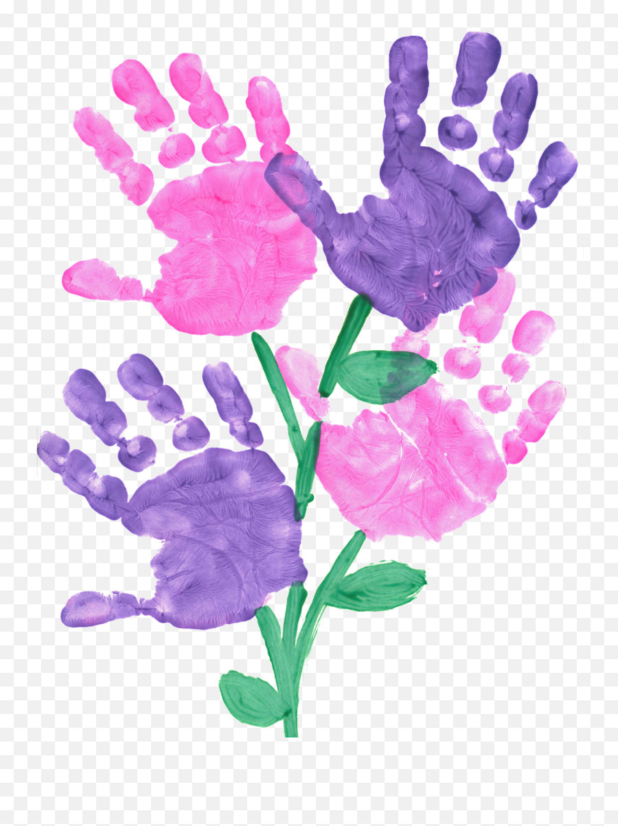 Hand Print - Child Art Png Download Original Size Png Hand Print Flower Clipart,Bloody Handprint Png