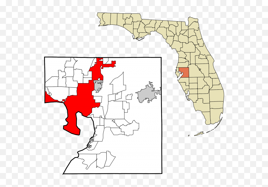Download Tampa Florida Map From Upload - Map Of Springhill Florida Png,Florida Map Png