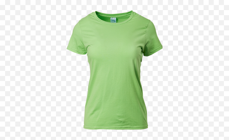 Gildan Ladies Round Neck T - Shirt Green Gildan Female T Shirt Png,Green Shirt Png