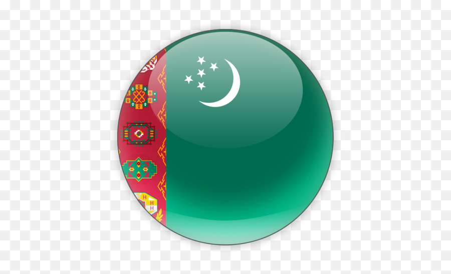 Round Icon Illustration Of Flag Turkmenistan - Turkmen Flag Round Icon Png,Dictionary App Icon